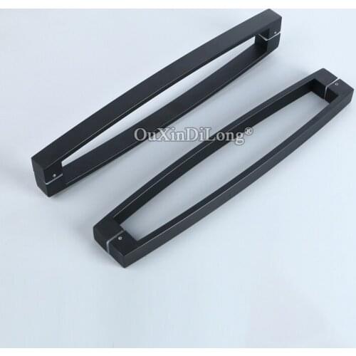 Top Designed 304 Stainless Steel Frameless Shower Cabin Glass Sliding Door Handles Dumb Black Glass Door Pull / Push Handles