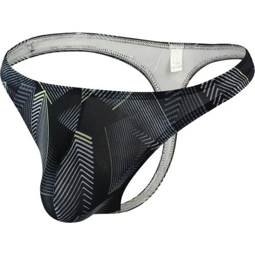 Sexi Man Underwear Thongs Mens G-string Print T-Panties Lingerie Erotic Penis Low Rise Pouch Underpants Male Briefs Bikini Slip