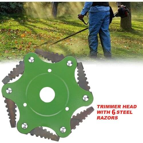 6 Steel Razor Trimmer Head Spring Coil Chain Durable Brush Cutter Head Grass Trimmer Lawn Mower 65Mn Updated