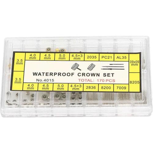 Multi-Size Watch Winding Stem Extender + Crowns Accessory Repairing Replacement Watch Extension Bar Watch Crowns Stems Tool Set