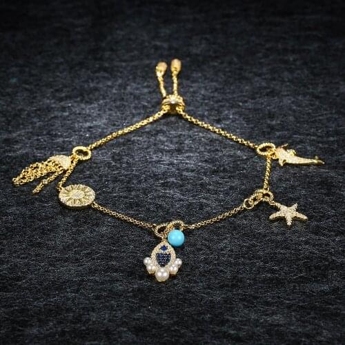 LIDU High Quality 925 Silver Undersea World Bracelet Plated With Gold Fashion Exquisite Monaco Jewelry As A Gift For Friends