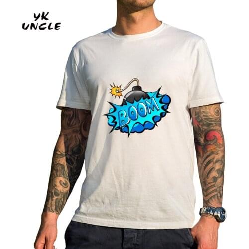 YK UNCLE Brand T shirt Homme 2017 New Camisetas Hombre Men T-Shirts Bomb Boom Print Tops O-Neck Short Sleeve Male Funny Tees