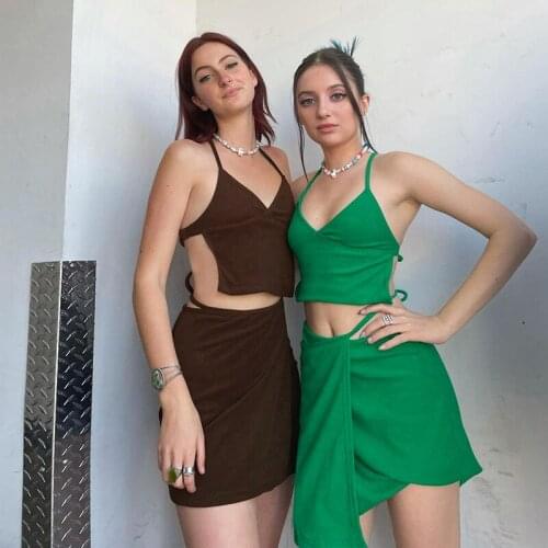 URIFENS Vestidos 2021 Deep V Neck Backless Sexy Dresses For Women Casual Irregular Hollow Out Summer Dress Beach Dresses LT20U