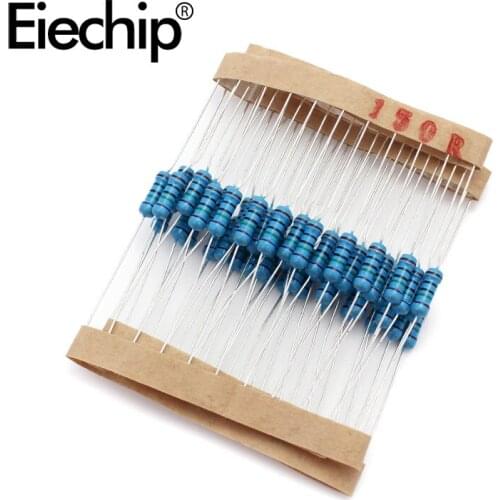 100pcs/lot 0.5W 1 ohm 1% Metal film resistor 1/2W resistance 150R Electronic resistors