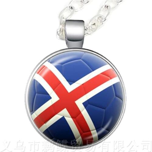 2018 New Product Word Cups Necklace National Flag Iceland,Belgium,Brazil,Morocco,Peru,Mexico,Croatia,Korea soccer souvenirs