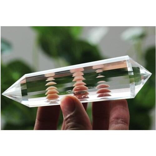 24 Sided Vogel Style Natural Clear Quartz Crystal Wand DT Point Healing 168g
