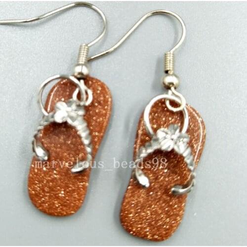 Free shipping Fashion Jewelry Gold stone Shoe Art Women Men Dangle Earrings MC5206