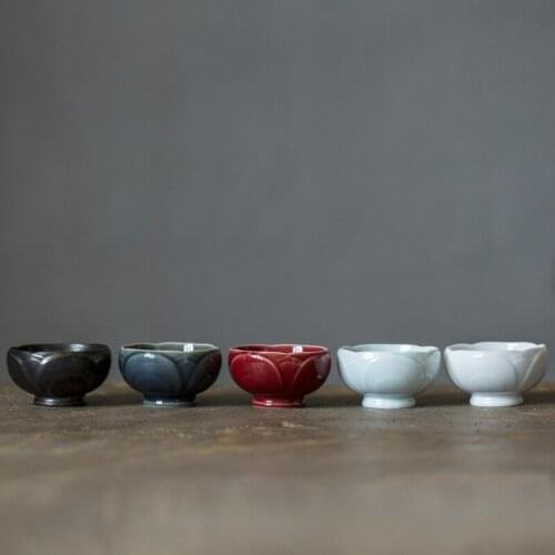 Japanese Style Handmade Misty Blue Lovely White Glaze Household Porcelain Master Cup Lotus Cup Large Antique Tea Cup Tea Bowl