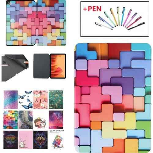 Color painting TPU Leather Cover for Samsung Galaxy Tab A 8.0 T290 A7 10 4 A7lite A10.1 / S7 T870 S6 Lite P610 Tablet Case coque