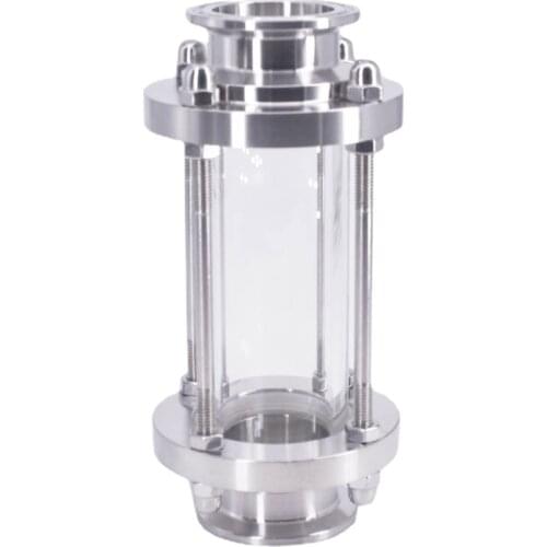 Brewing Diopter 1.5" Tri Clamp x Fit 19/25/32/38mm Pipe OD Sanitary Flow Sight Glass Homebrew Beer SUS 304 Stainless Steel