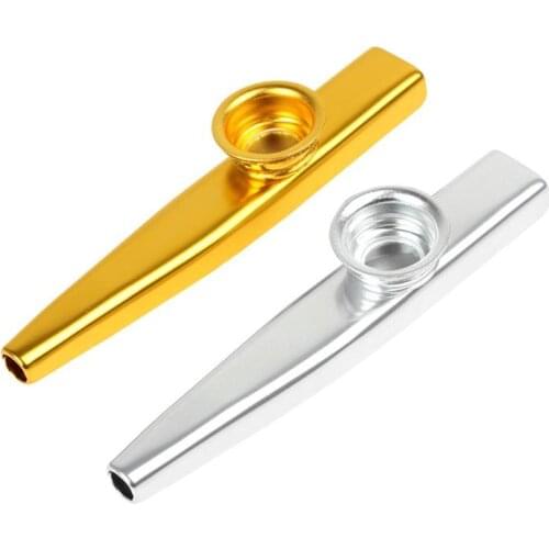 Metal Kazoo Musical Instruments Preschool Educational Toys Flutes for Kids (Gold)