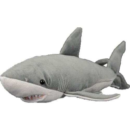 Cute great white shark doll simulation shark plush toys simulation animal plush toys 54CM ocean overlord