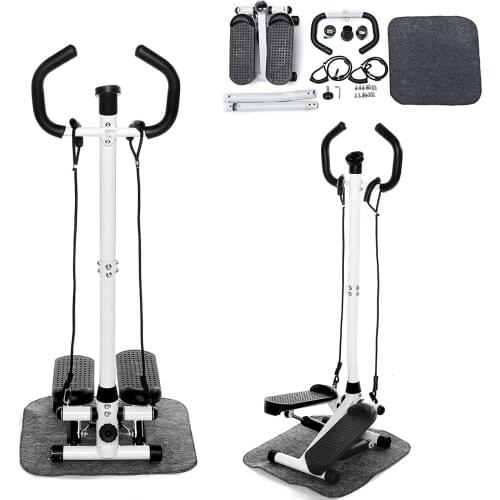 Multifunctional Home Gym Weight-loss Leg Fitness Step Machine Indoor Stepper LCD Monitor Handle Bar Work Adjustable Height