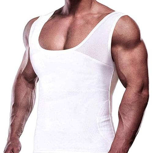 Men’s Compression Short Sleeves T-shirt & Vest Slimming Body Shape Tights Wear Tank Tops Sports Sweat Tee Undershirt Top