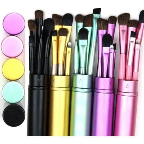 New 5pcs Professional Travel Portable Mini Eye Makeup Brushes Set Smudge Eyeshadow Eyeliner Eyebrow Brush Lip Make Up Brush kit