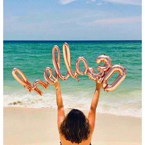 Rose Gold Hello 30 Baby Balloons Baby Shower 10/13/15/21/25th 30th Birthday Party Decor 21 30 number Balls Inflatable Air Globos
