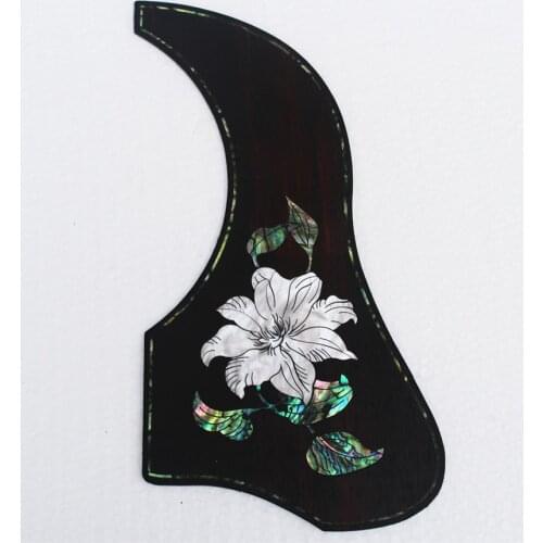 Rosewood acoustic guitar pickguard, with abalone and mother of pear inlay, self sticker