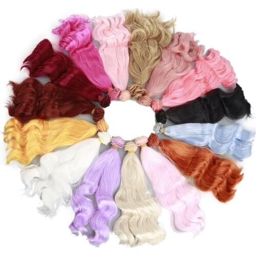 New Arrive 20cm Imitation Milk Mohair Curly Hair Weft Soft Hair Wigs for BJD SD Puliip Kurhn Blyth All Doll Toy Doll Accessories