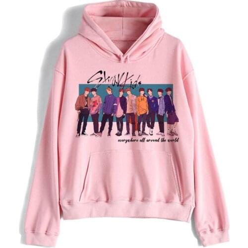 New kpop Stray Kids Harajuku Printed K Pop Hoodies Women Sweatshirts Kpop Warm Pullover Turtleneck Fan Club Hoodie For Female