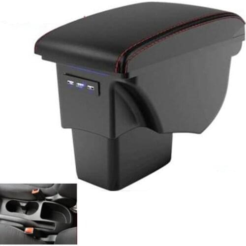 For Kia Soul Armrest box 2006-2017 2009 2010 2011 2012 2013 2014 Car Armrest box double layer with 3USB