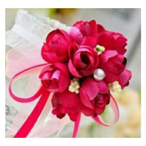 Bridesmaids Bride Elasticity Lace wrist flowers Sister Hand Flower Boutonniere Party Wedding Decoration Flower 6colors gift