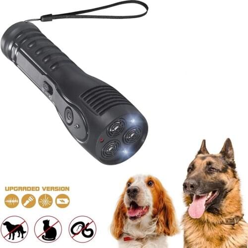 Professional LED Flashlight Handheld Anti Barking Machine Ultrasonic Dog Repellent dets Supplies Accessorios Aid Good Behavior