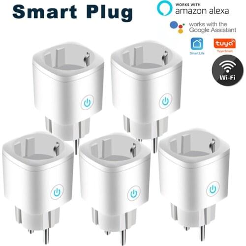 EU 16A WiFi Smart Plug Socket With Power Energy Monitor Multi Plug Via Tuya Smartlife Control Works with Alexa Google Assistant