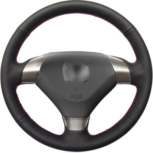 Hand-stitched Black Artificial Leather Car Steering Wheel Cover for Honda Accord 7 Coupe 2003 2004 2005 2006 2007