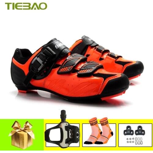 Tiebao Pro Cycling Shoes Road Men Women Pedals Self-locking Bicycle Riding Shoes Bicicletas Superstar Athletic Bike Sneakers