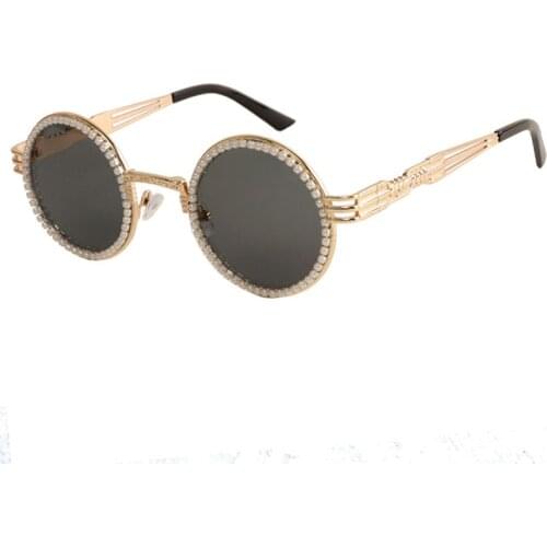Veshion Round Luxury Pearl Diamond Sunglasses Men Women Fashion UV400 Glasses