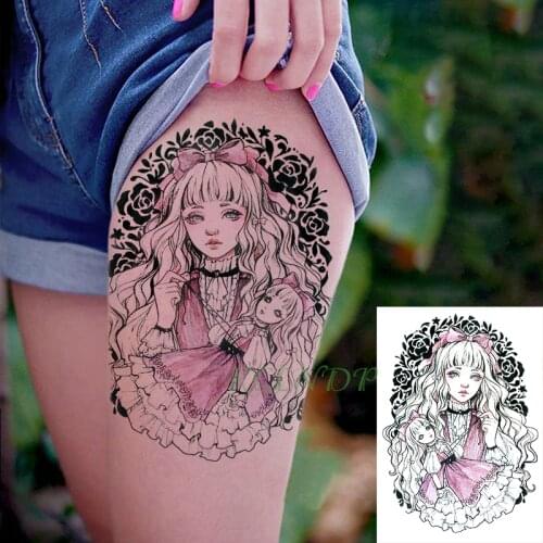 Waterproof Temporary Tattoo Sticker beauty girl princess fake tatto flash tatoo tatouage temporaire Stickers for lady women