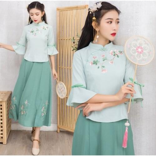 2020 wind restoring ancient ways of the republic of China in the embroidered collar