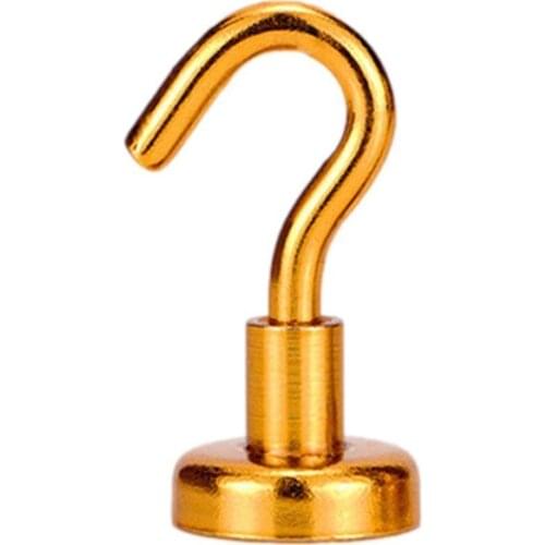 1Pcs 20mm Household Metal Color-plated Magnet Hook Electroplating And Hook For Door Wall Hanging Magnetic Strong G7B1