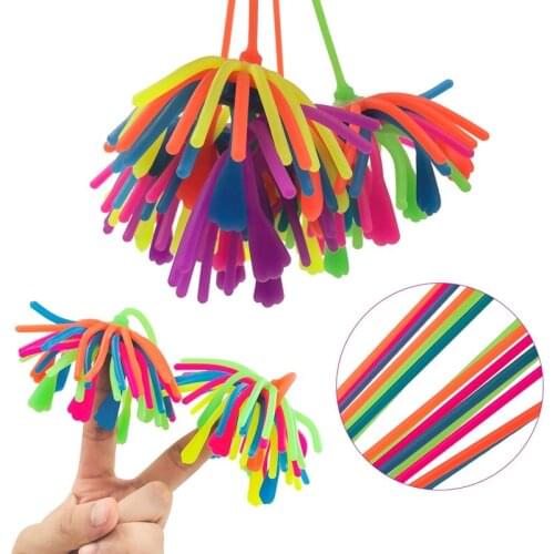 10Pcs Octopus Shape TPR Elastic Noodles Drawstring Ball Stress Reliever Hand Vent Antistress Toys Children Squeeze Sensory Gift