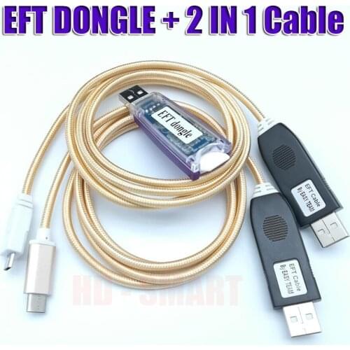 100% original EASY FIRMWARE TEMA / EFT Pro 2 DONGLE and EFT PRO Dongle Serial 2 IN 1 cable Free shipping