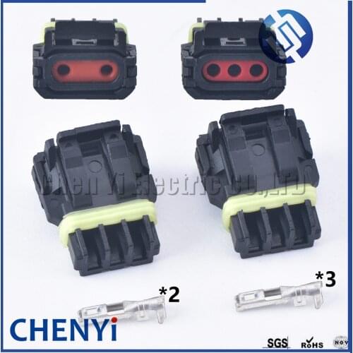 2 Sets 2/3 Pin Molex Automotive Plastic Housing Wiring Waterproof Electrical Connector Car Mirror Turn Signal Plug 52117-0241