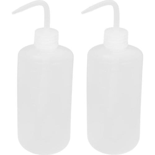 2pcs 500mL Right Angle Bent Tip Plastic Liquid Storage Squeeze Bottle