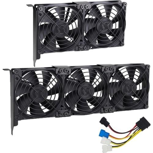 2 pieces Gdstime universal 92mm VGA Fans Triple Cooler Ultra Quiet Desktop Computer Chassis PCI Graphics Card Triple Cooling Fan