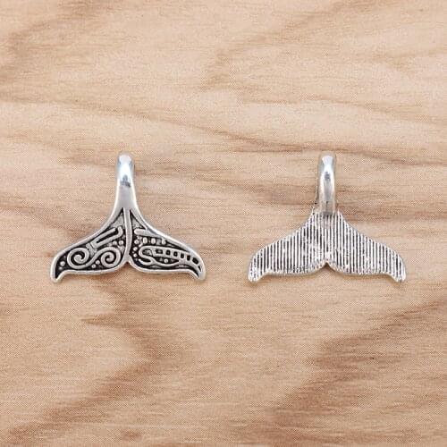 20pcs Mermaid Whale Tail Charms Pendants for Necklace Bracelet Jewelry Making Findings