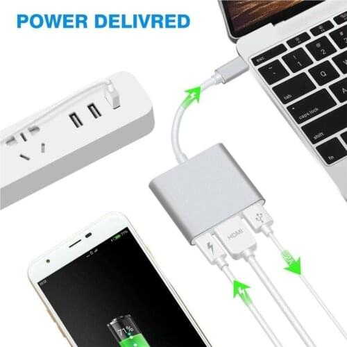 3-in-1 Type-C to USB-C HDMI-compatible Converter USB 3.0 Hub Digital AV Multiport Adapter Digital Cable For Macbook Converter