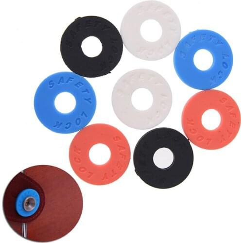 4Pcs Electric Guitar Bass Ukulele Accessories Guitar Strap Block Rubber Safety Lock Washer Acoustic