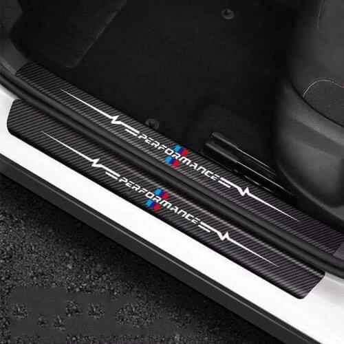 For BMW M E91 E46 E92 E93 M3 E60 E61 F10 F07 m5 m6 m7 x4 x5 x1 e30 e39 e4 4pcs Car Sticker Door Carbon leather Fiber Sill Plate