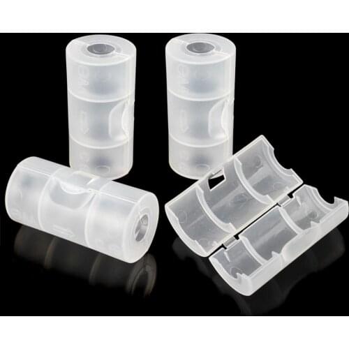 4pcs Plastic AA to C Size Battery Converter Holder Case Battery Box