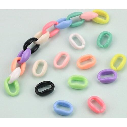 16*11mm acrylic colorful oval opening ring can be combined with plastic chain DIY jewelry accessories handmade materials