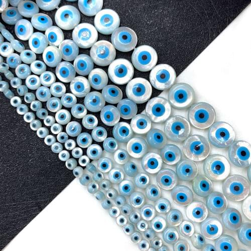 Natural Sea Shell Evil Eye Shell Beads Used for DIY Fashion Jewelry Making Necklace Bracelet Earring Accessories Size 4-10mm
