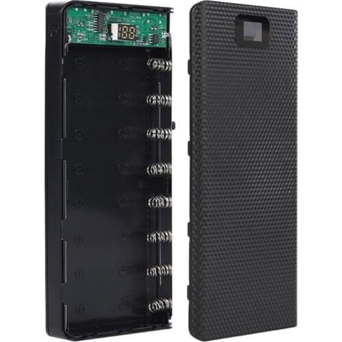 C18 Dual USB LCD Power Bank Shell 8x18650 Battery Case Portable External Box without Battery Powerbank Protector