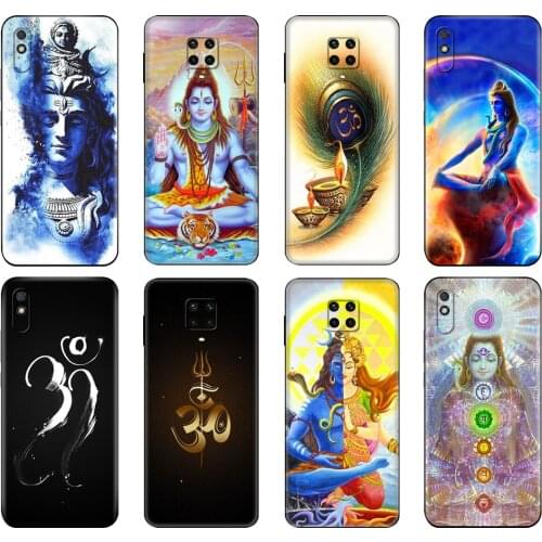 Black tpu Case For Xiaomi Redmi 7A 8 8A 9 9A 9C Case Redmi Note 8T Pro Note 9 9S 9 Pro Lord Shiva Hindu God Buddha India Mahakal