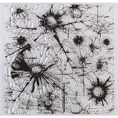 Flowers Background Transparent Clear Stamps for DIY Scrapbooking/Card Making/Kids Christmas Fun Decoration Supplies ST1084