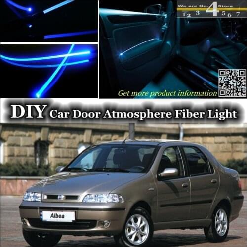 For Fiat Albea / Siena interior Ambient Light Tuning Atmosphere Fiber Optic Band Lights Inside Door Panel illumination Refit