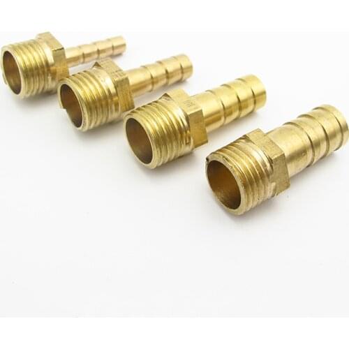 4mm 6mm 8mm 10mm 12mm 14mm Hose Barb x 1/4" BSP Male Thread Brass Barbed Pipe Fitting Nipple Connector Coupler Adapter